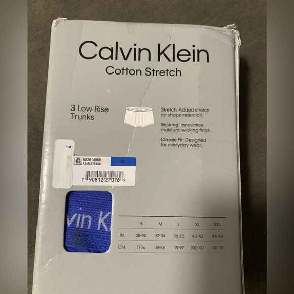 NEW Calvin Klein Underwear Cotton Stretch 3-Pack Low Rise trunks Size:XL - Picture 4 of 4